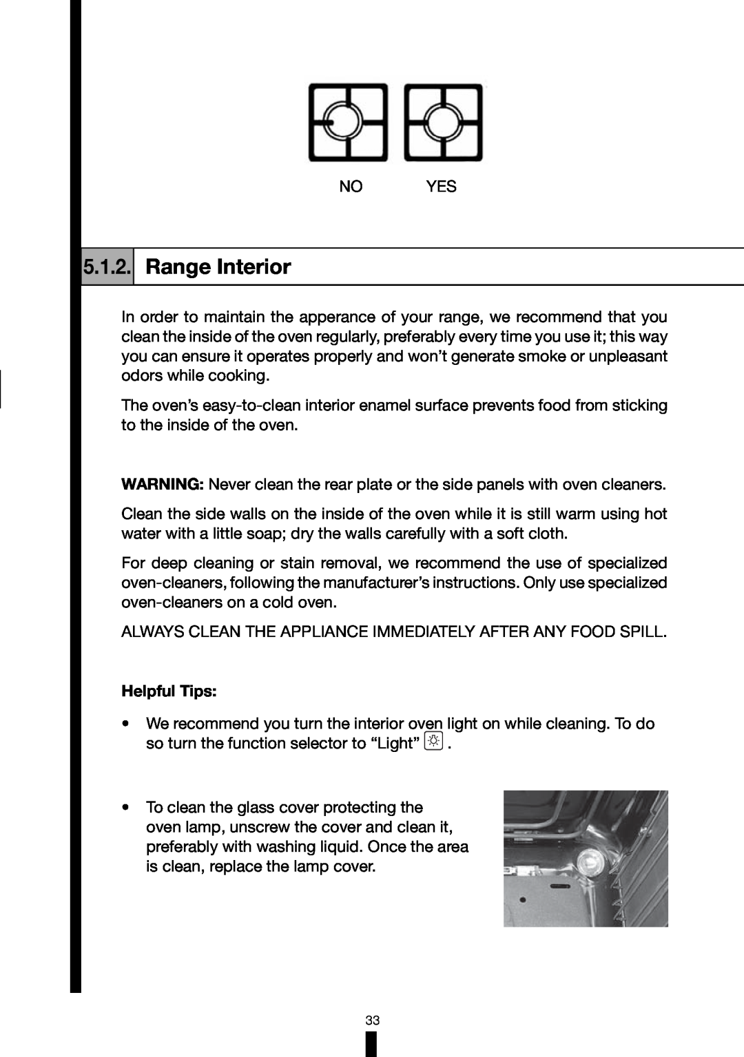 Fagor America RFA-244 DF, RFA-365 DF manual Range Interior, Helpful Tips 