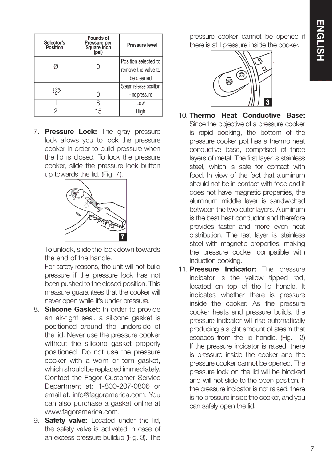 Fagor America SZ2L00002 brochure To unlock, slide the lock down towards the end of the handle 