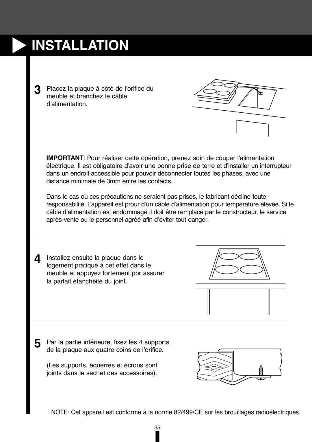 Fagor America VFA-70 S, VFA-78 S manual Placez la plaque à côté de lorifice du 