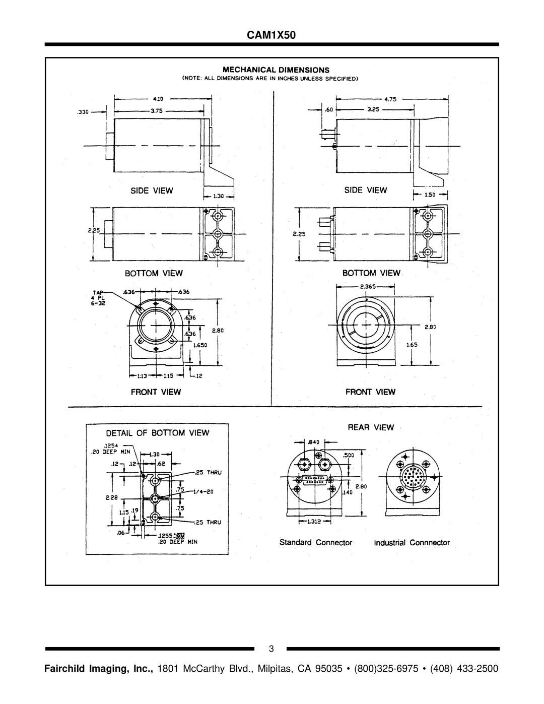 Fairchild CAM 1250 manual CAM1X50 