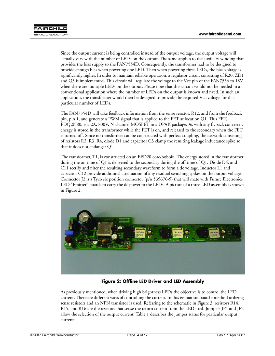 Fairchild FEB157-001 manual Ofﬂine LED Driver and LED Assembly 