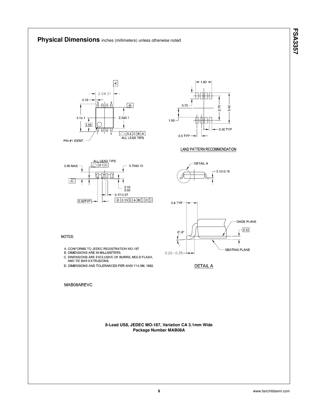 Fairchild FSA3357 manual 