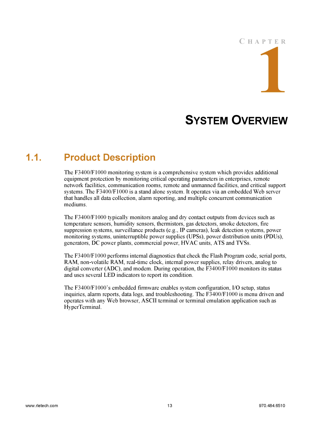 Falcon F3400, F1000 manual System Overview, Product Description 