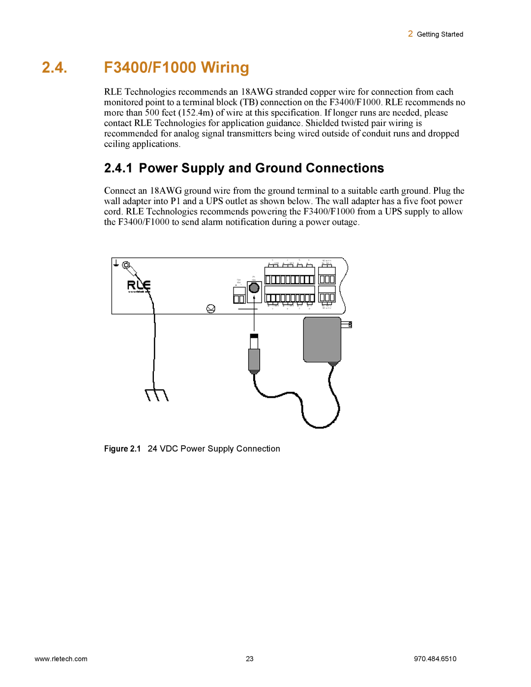 Falcon manual F3400/F1000 Wiring, Power Supply and Ground Connections 