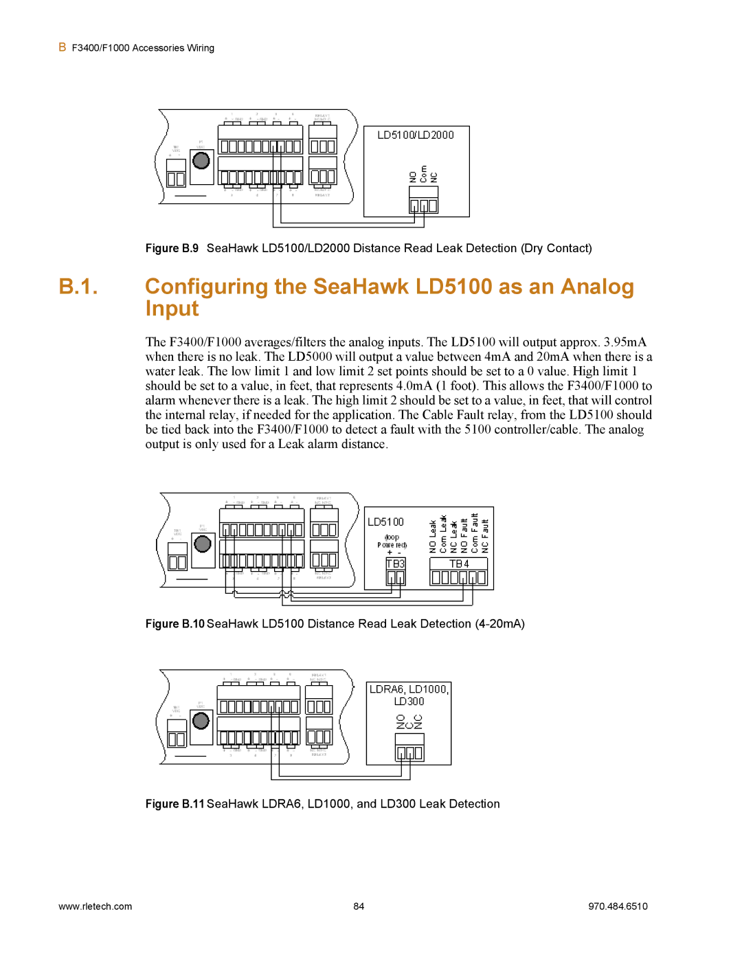 Falcon F1000, F3400 manual Configuring the SeaHawk LD5100 as an Analog Input 