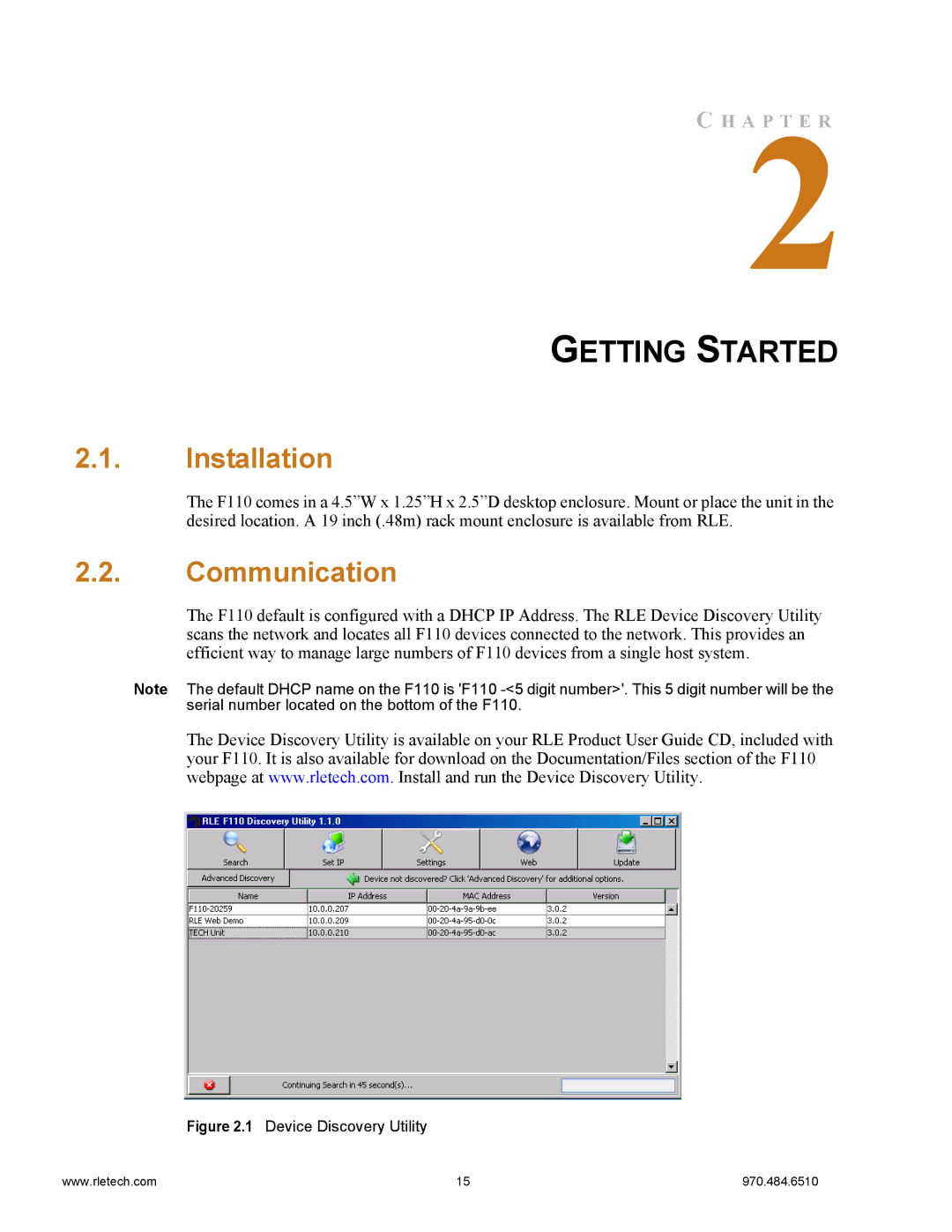 Falcon F110 manual Getting Started, Installation, Communication 