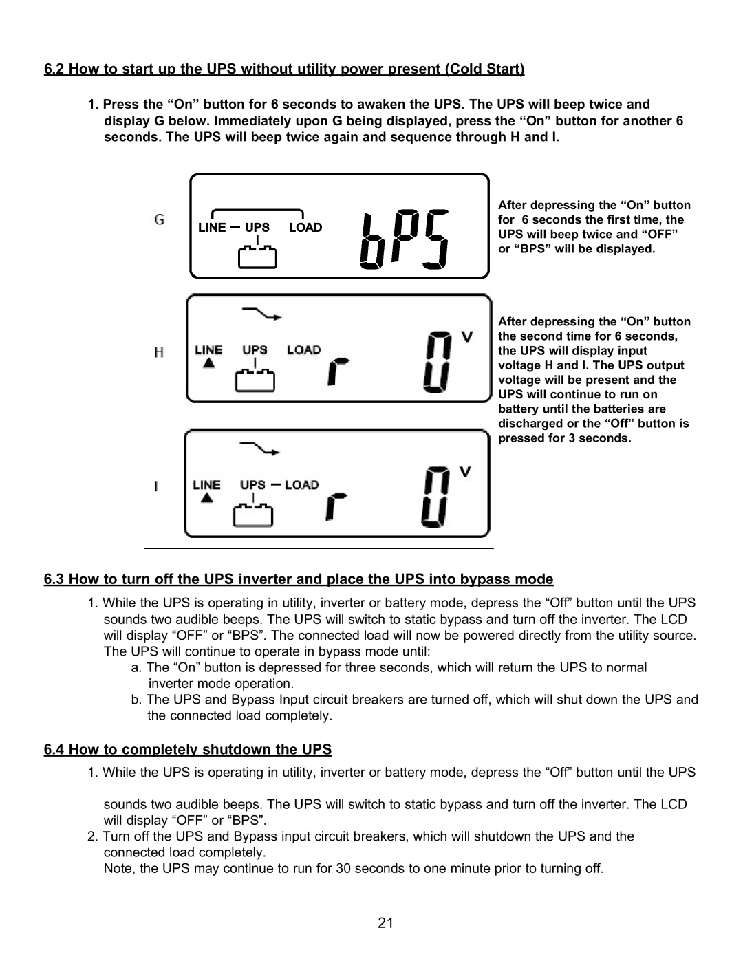 Falcon FN4KRM-2TXI, FN6KRM-2TXI, FN3KRM-2TXI manual How to completely shutdown the UPS 