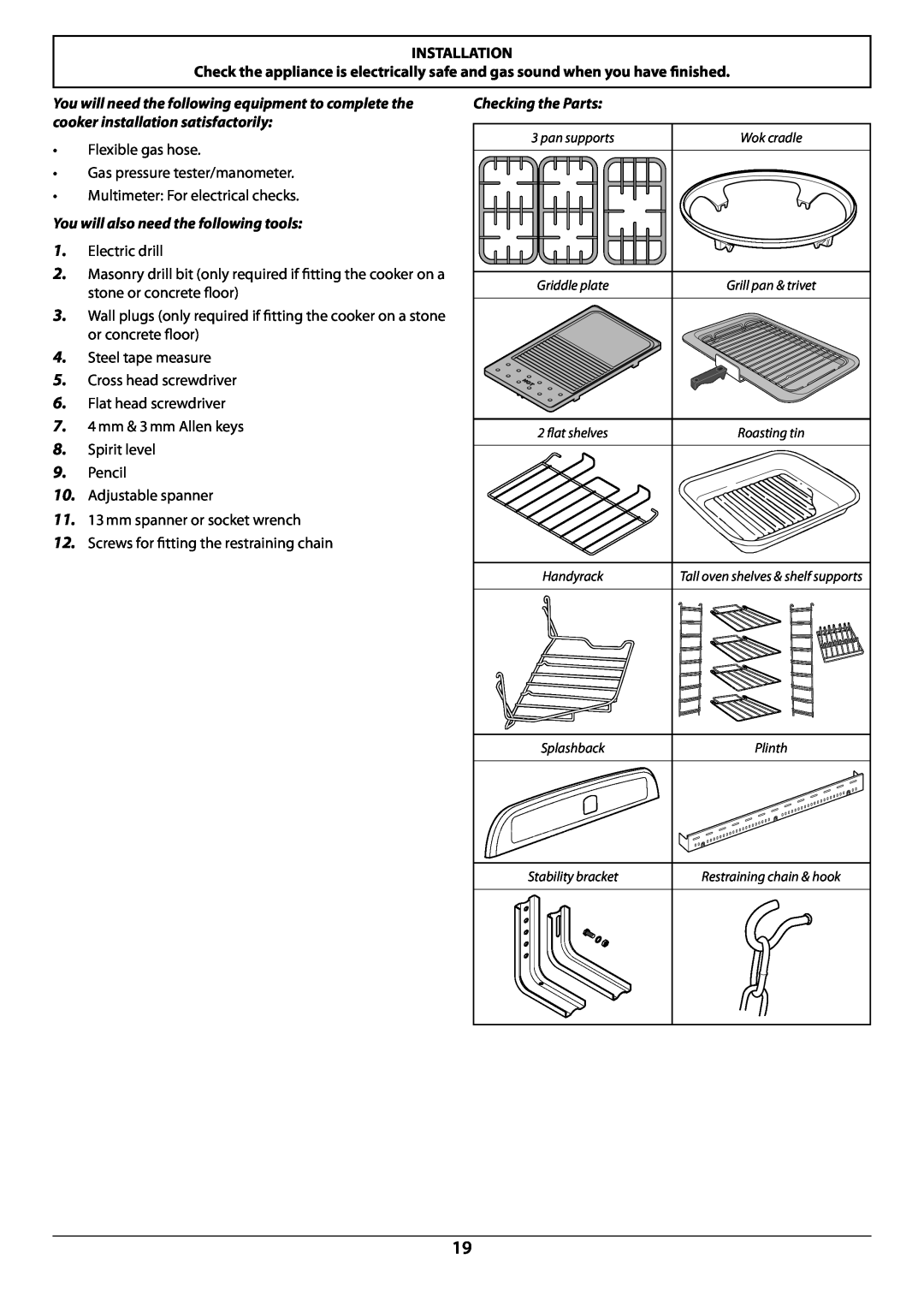 Falcon U108610-07 installation instructions Installation, You will also need the following tools, Checking the Parts 