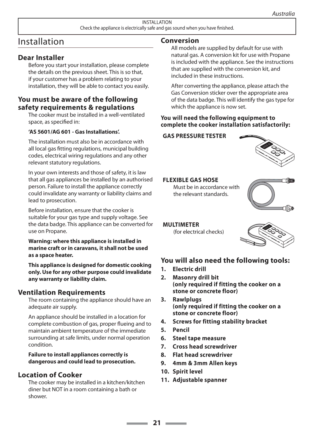 Falcon U109635-02 manual Installation 