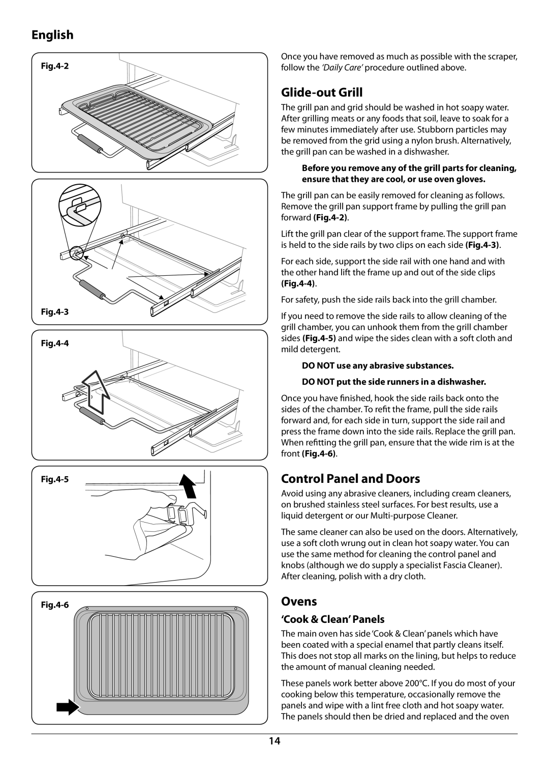 Falcon U109988 - 02 manual Control Panel and Doors, ‘Cook & Clean’ Panels 