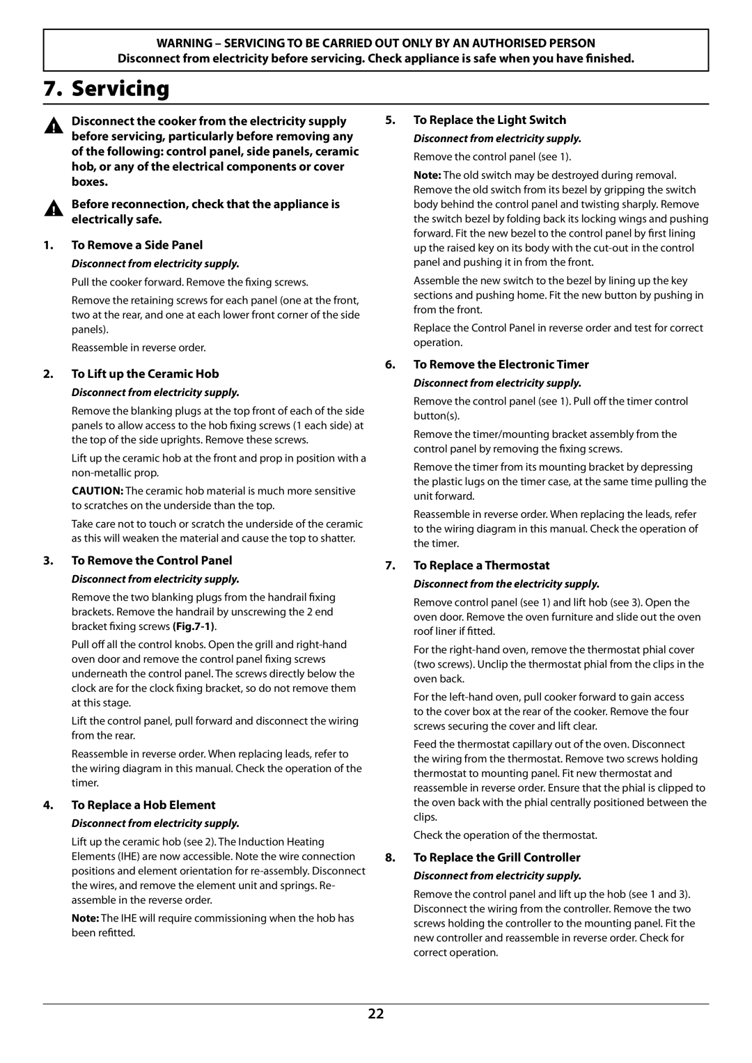 Falcon U109988 - 02 manual Servicing 