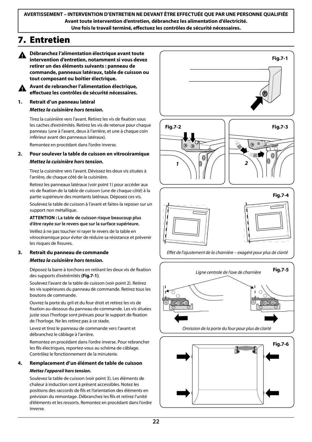 Falcon U109988 - 02 manual Entretien, Remplacement d’un élément de table de cuisson 