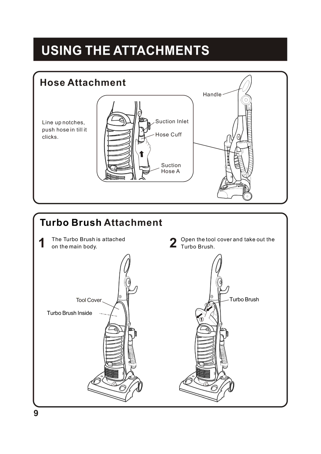 Fantom Vacuum FC285H instruction manual Hose Attachment 