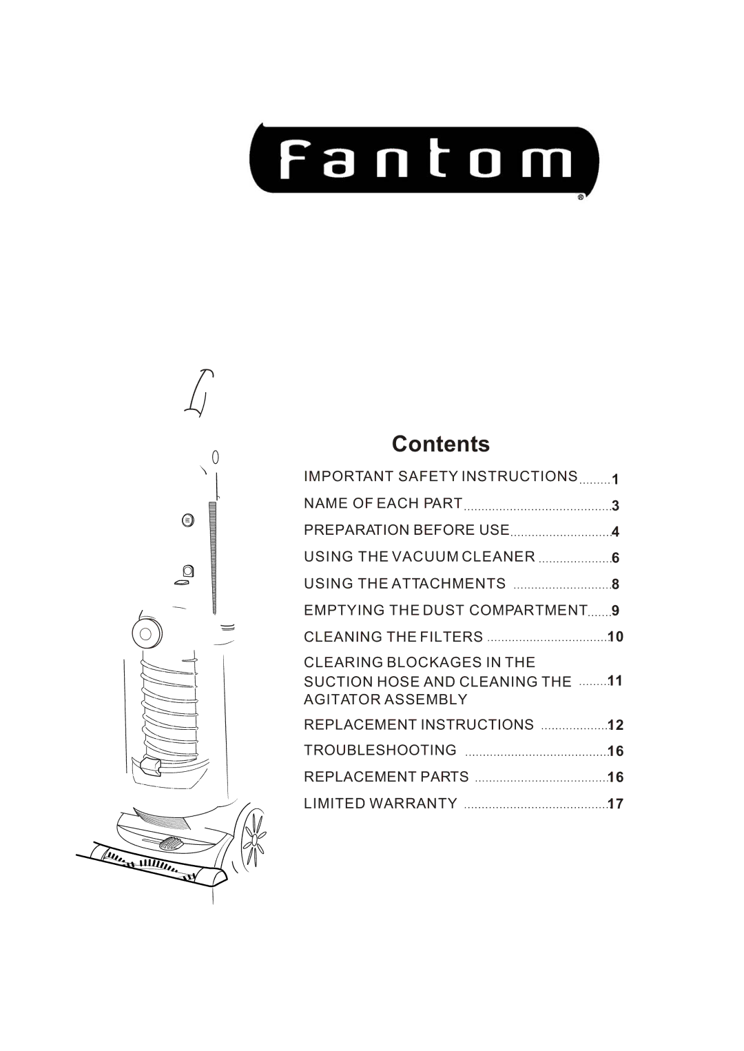 Fantom Vacuum FM760K instruction manual 