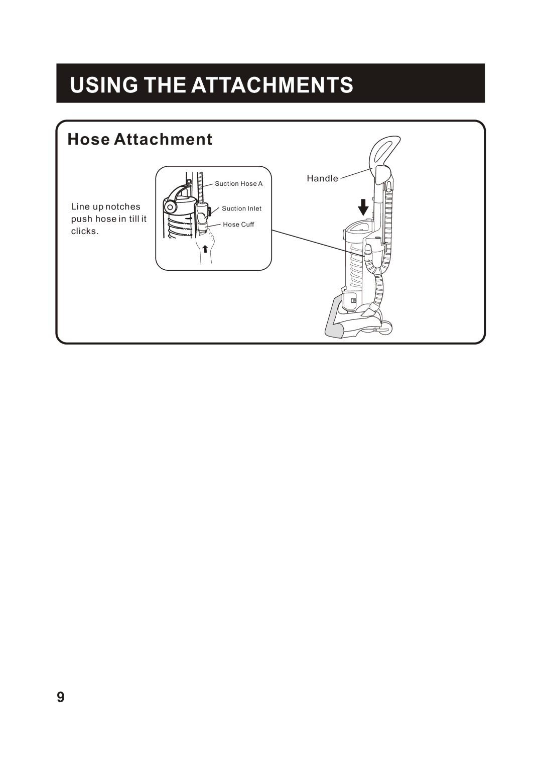 Fantom Vacuum FM766HO, FM766HP, FM766HG instruction manual Hose Attachment 