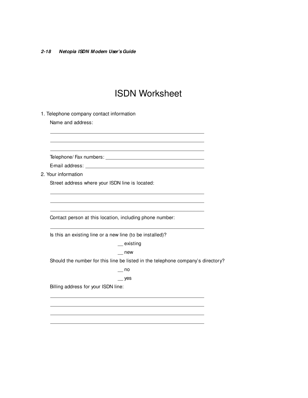 Farallon Communications 412, 612 manual Isdn Worksheet 