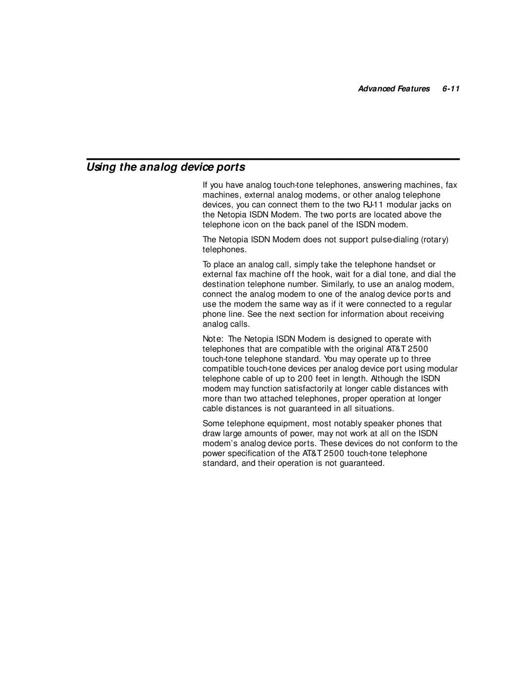 Farallon Communications 612, 412 manual Using the analog device ports 