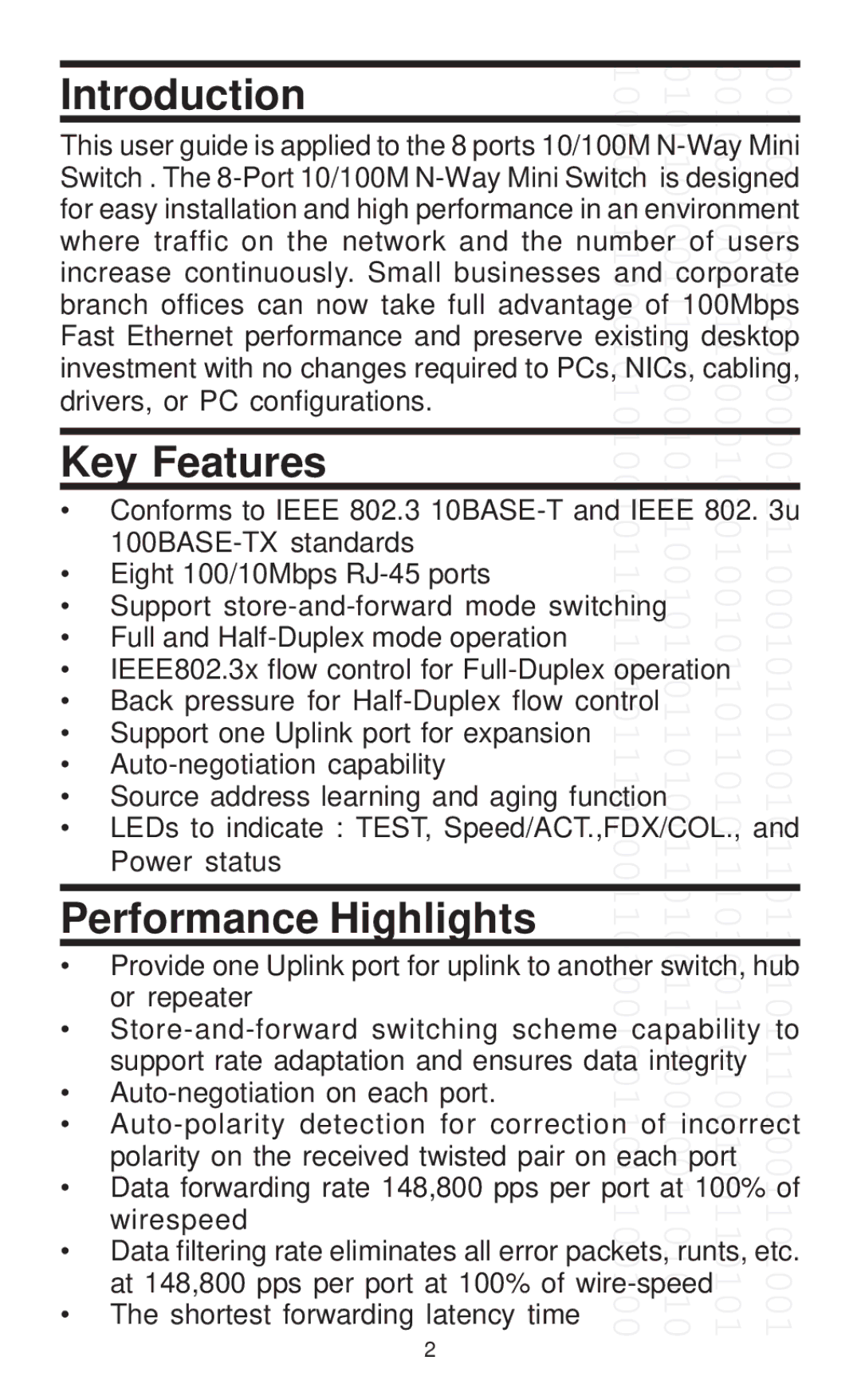 Farallon Communications 8-Port 10/100M manual Introduction, Key Features, Performance Highlights 