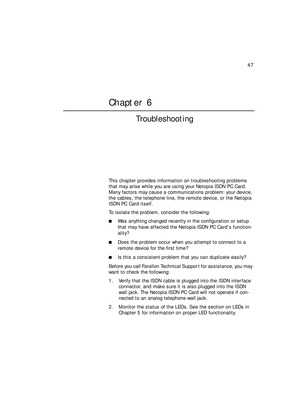 Farallon Communications NetopiaTM manual Troubleshooting 