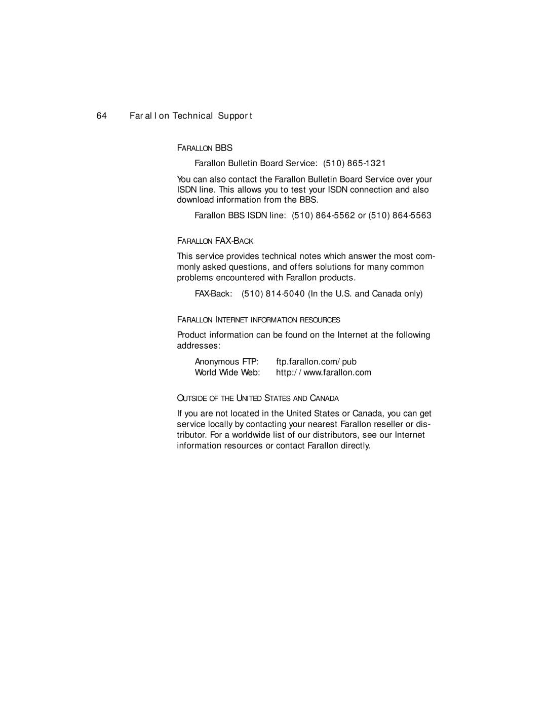 Farallon Communications NetopiaTM manual Farallon BBS 