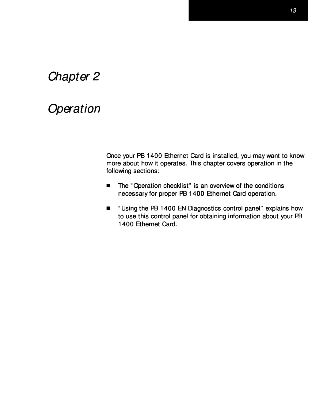 Farallon Communications PB 1400 appendix Chapter Operation 