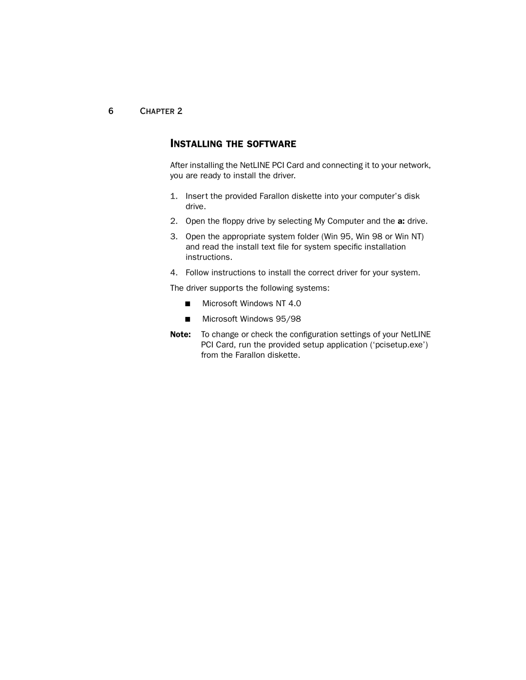 Farallon Communications PCI Card manual Installing the Software 