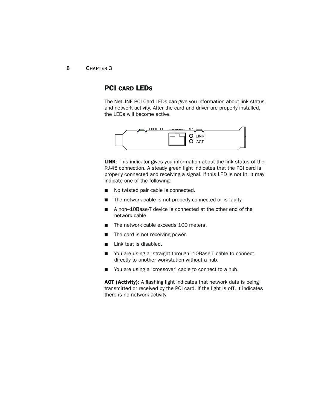 Farallon Communications manual PCI Card Leds 