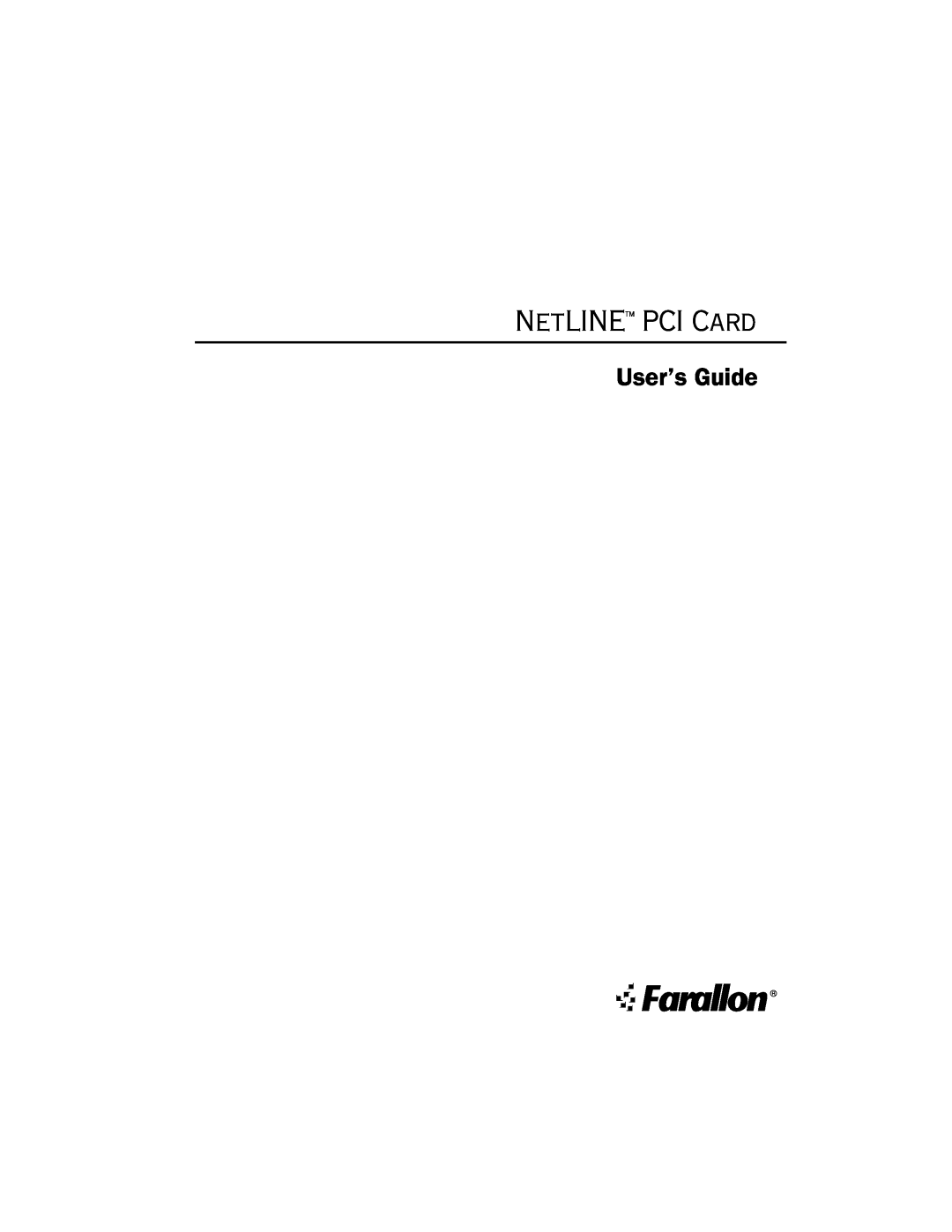 Farallon Communications PCI Card manual User’s Guide, Farallon, Netline Pci Card 