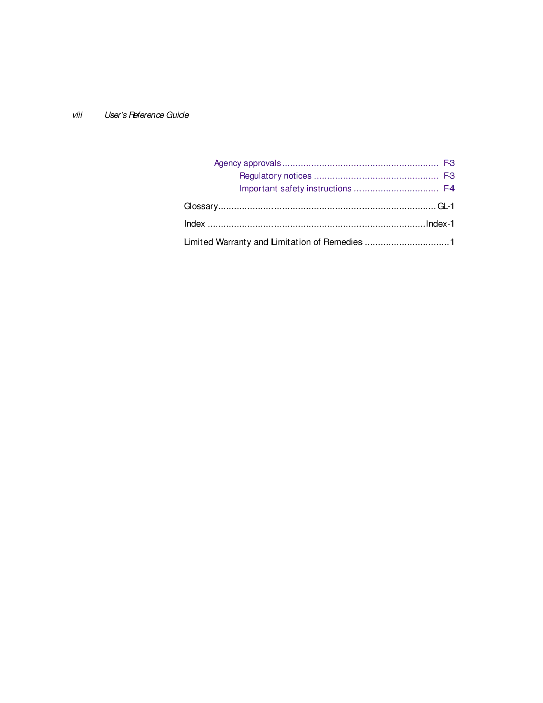 Farallon Communications R9100 manual Viii User’s Reference Guide 