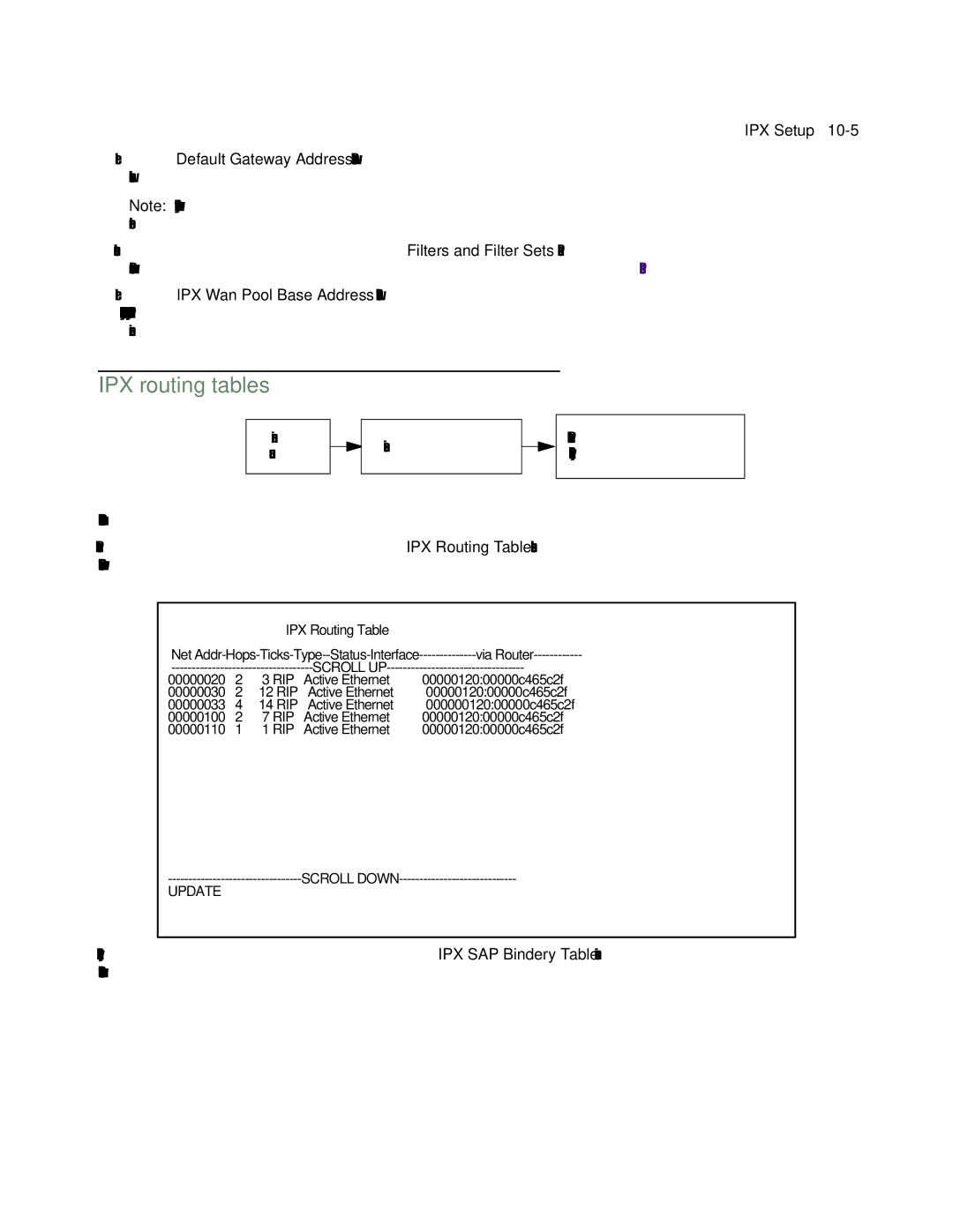 Farallon Communications R9100 manual IPX routing tables 