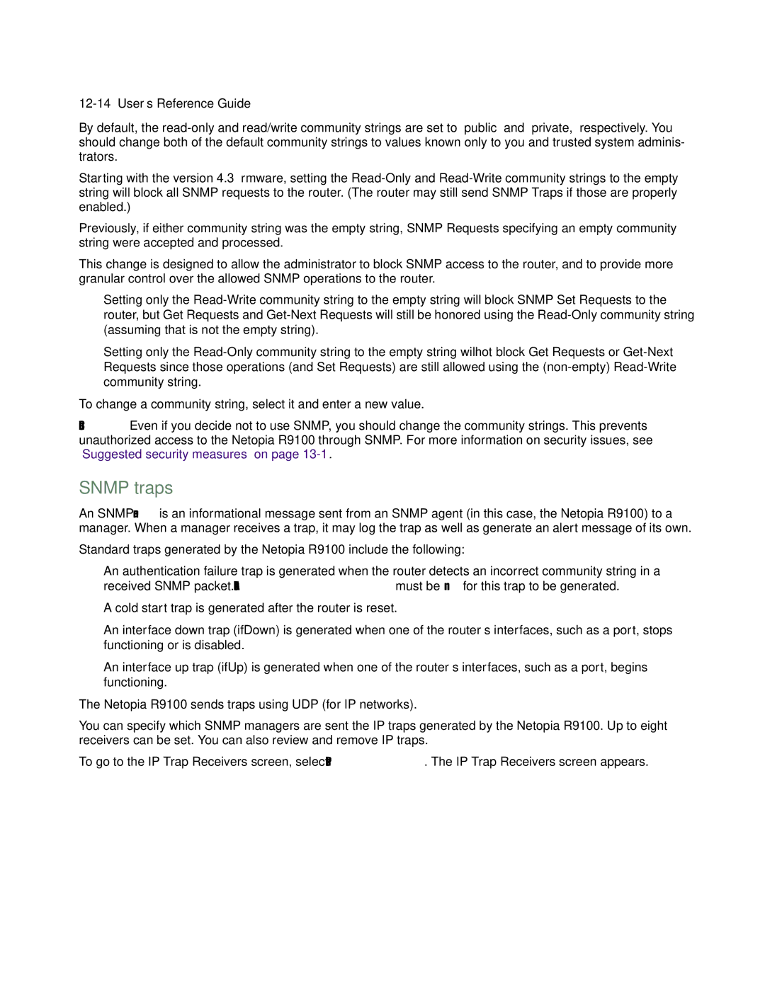 Farallon Communications R9100 manual Snmp traps 