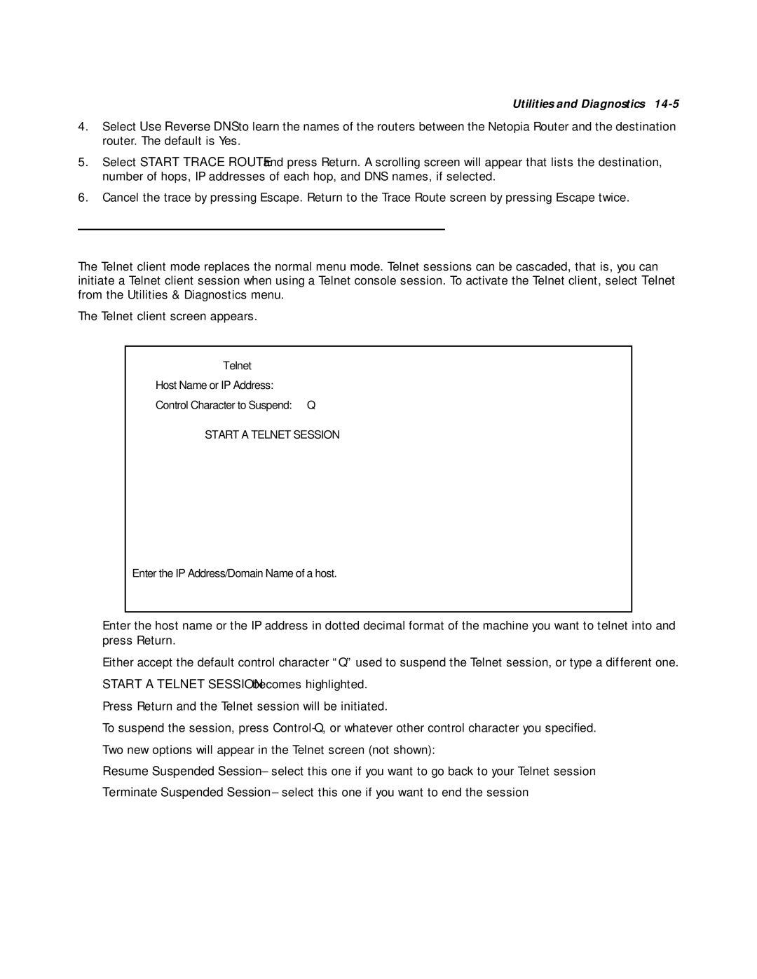 Farallon Communications R9100 manual Telnet client 