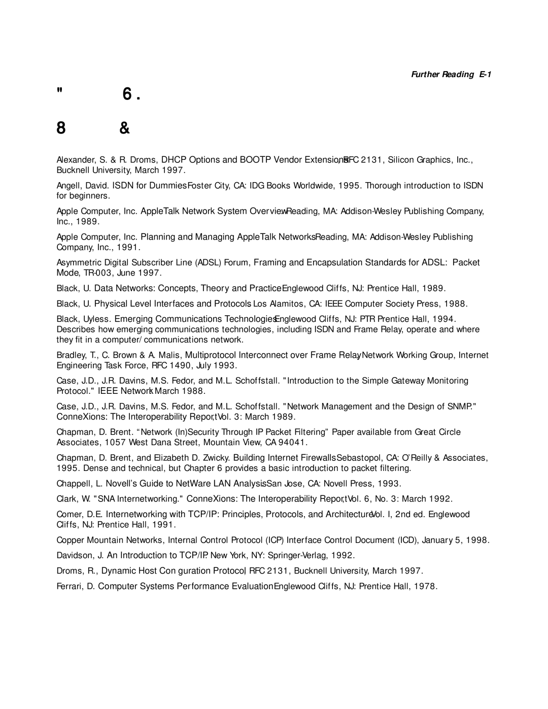 Farallon Communications R9100 manual Appendix E Further Reading 