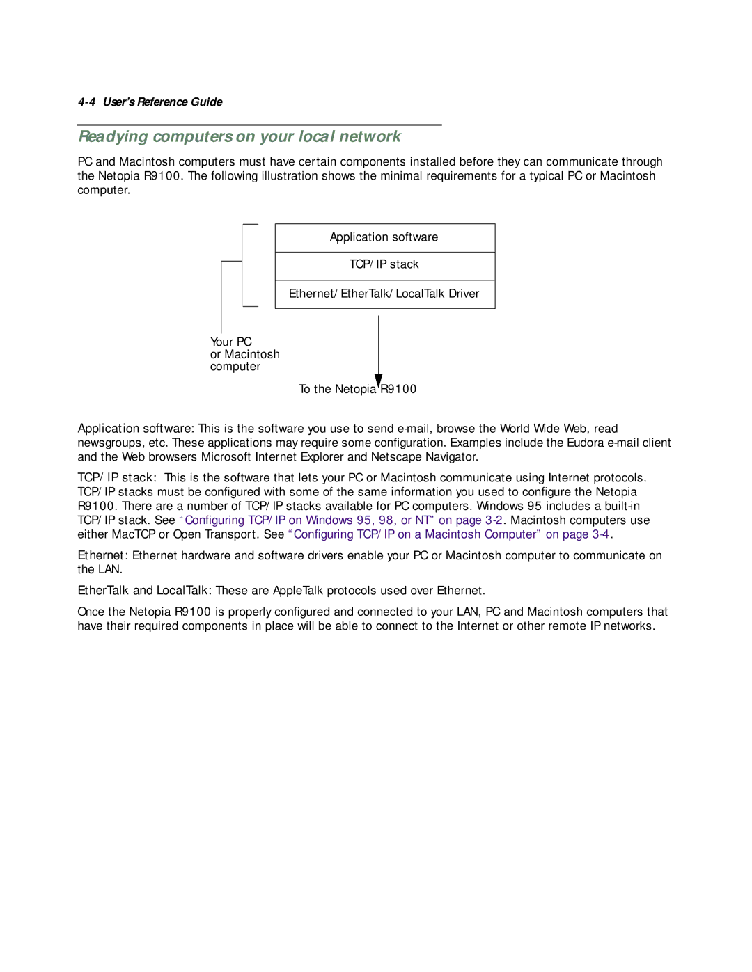 Farallon Communications R9100 manual Readying computers on your local network 