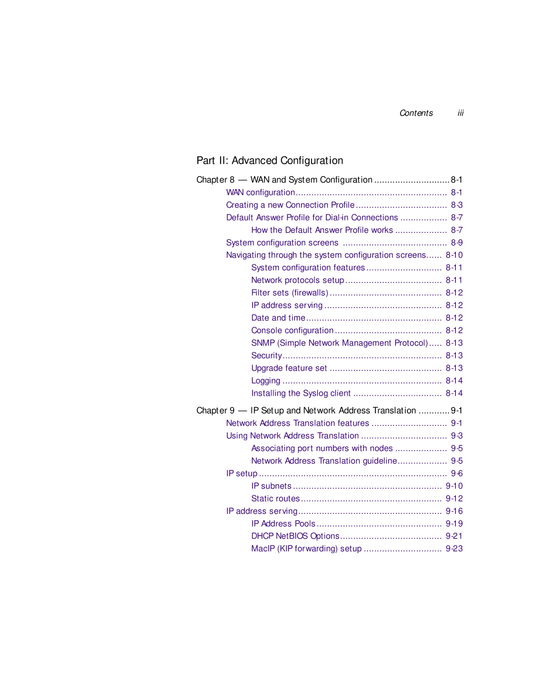 Farallon Communications R9100 manual Part II Advanced Configuration 