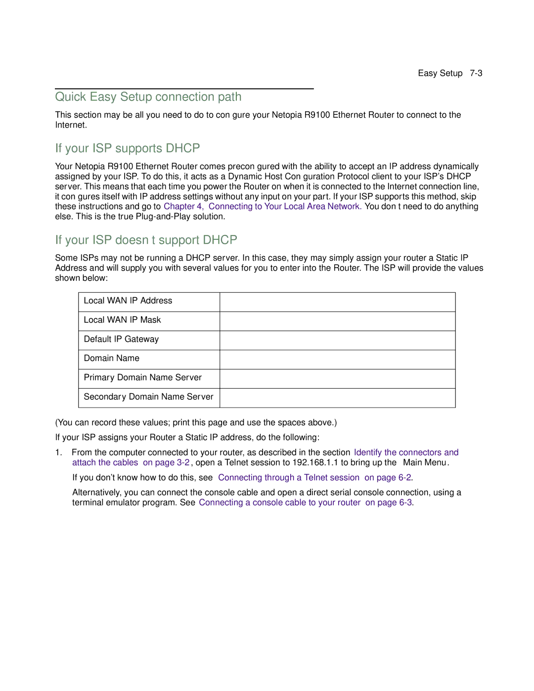 Farallon Communications R9100 manual Quick Easy Setup connection path, If your ISP supports Dhcp 