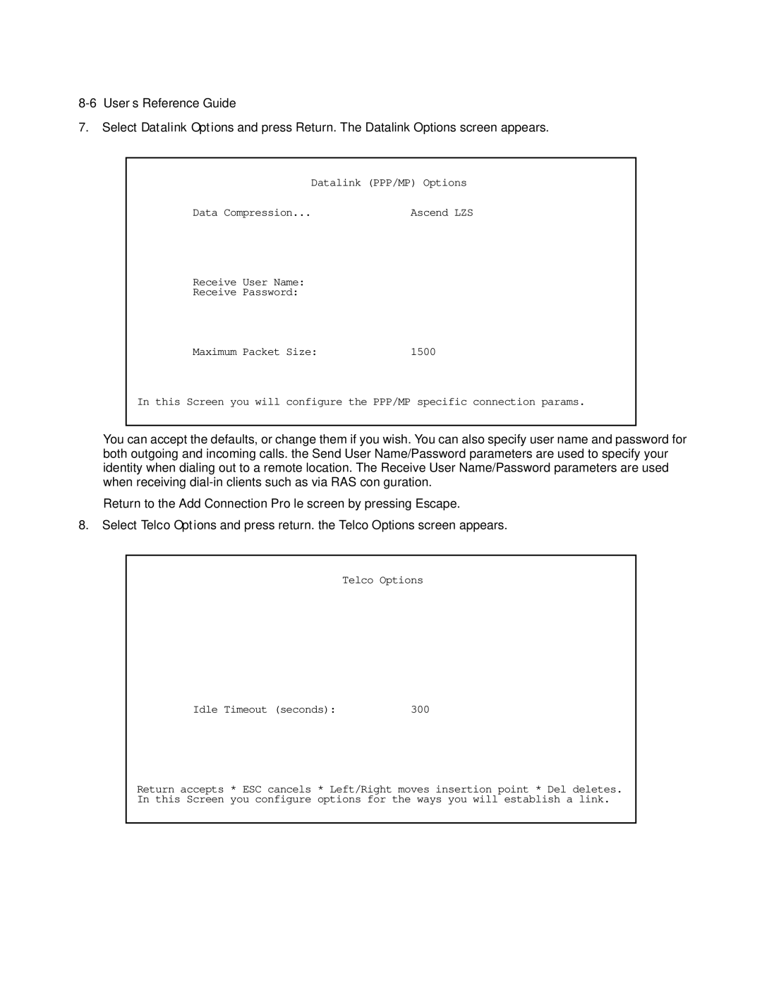 Farallon Communications R9100 manual Datalink PPP/MP Options Data Compression 