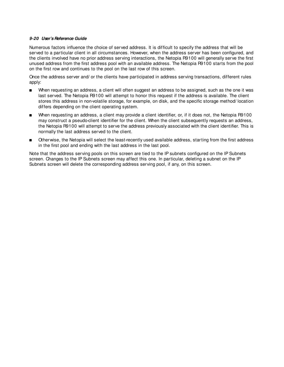 Farallon Communications R9100 manual User’s Reference Guide 