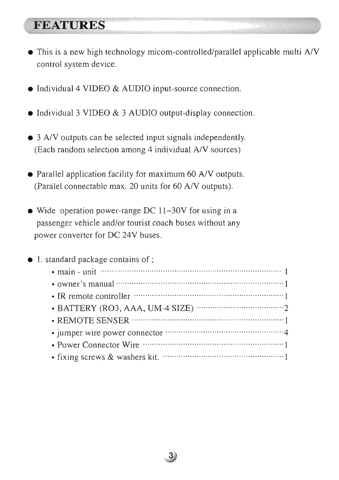 Farenheit Technologies AVIR-3 manual 