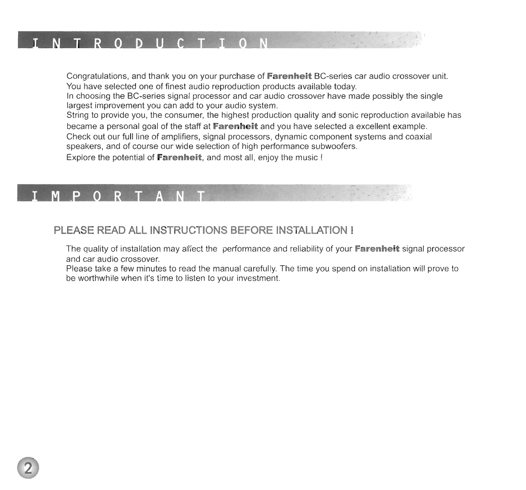 Farenheit Technologies BC-LINE manual 