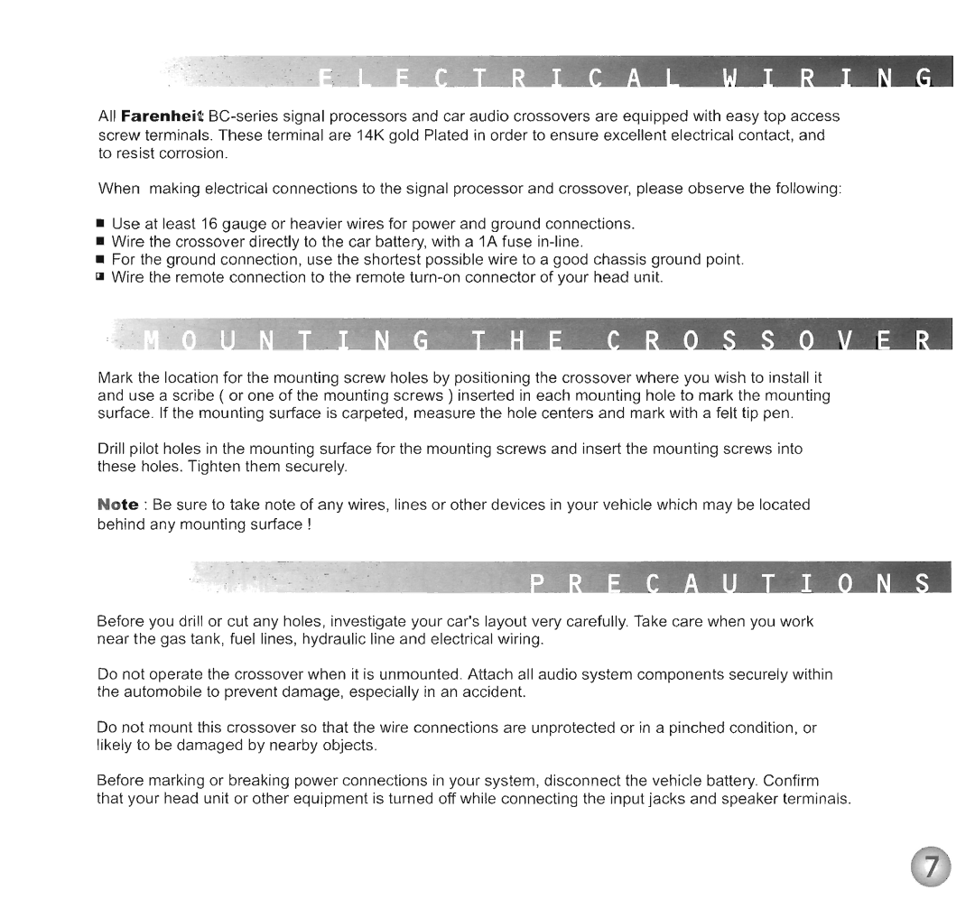 Farenheit Technologies BC-LINE manual 