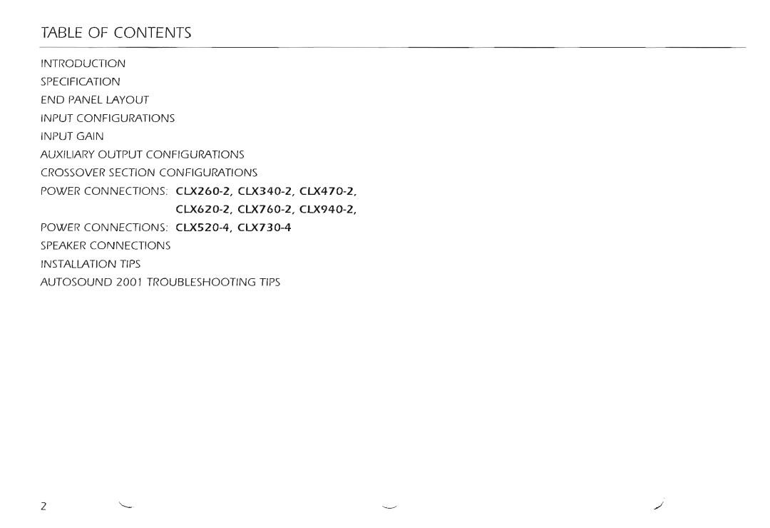 Farenheit Technologies CLX260-2 manual 