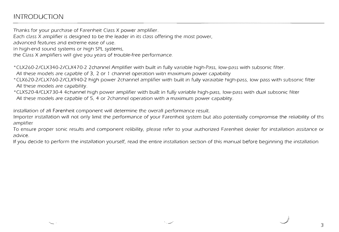 Farenheit Technologies CLX260-2 manual 