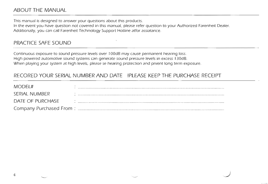 Farenheit Technologies CLX260-2 manual 