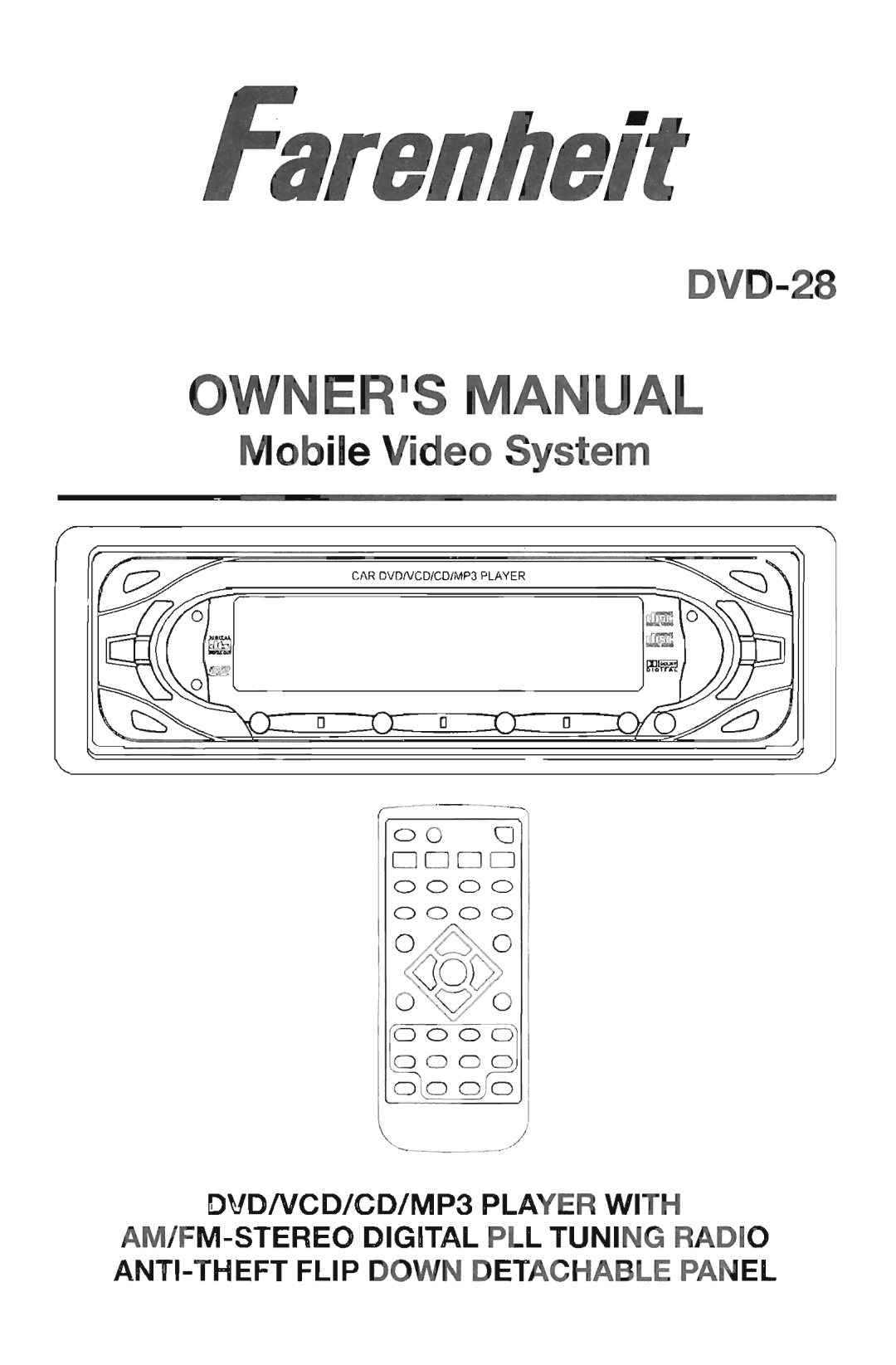 Farenheit Technologies DVD-28 manual 