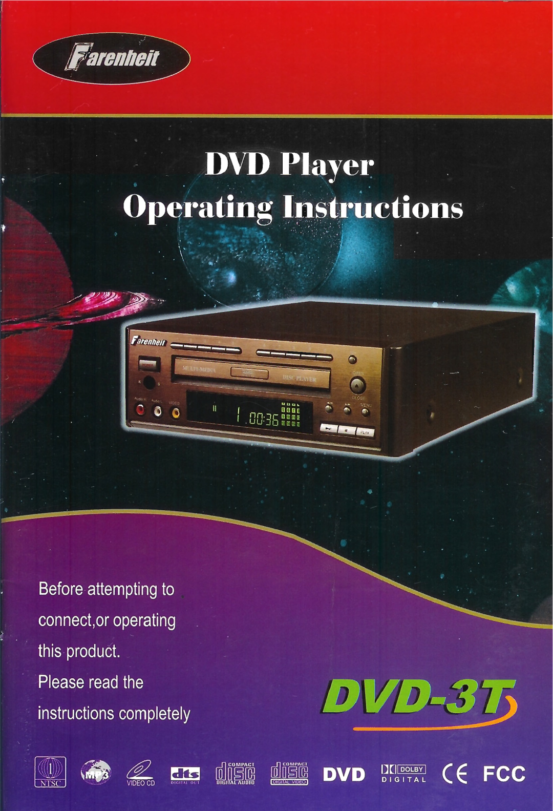 Farenheit Technologies DVD-3T manual 