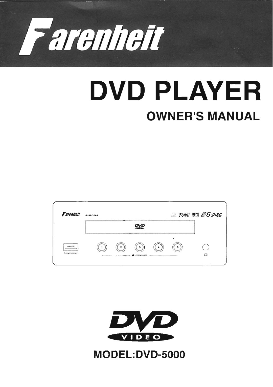 Farenheit Technologies DVD-5000 manual 