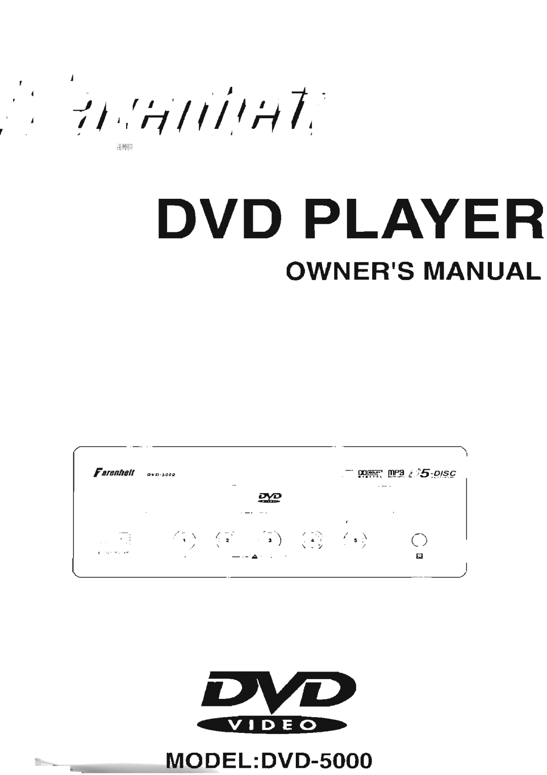 Farenheit Technologies DVD-5000 manual 