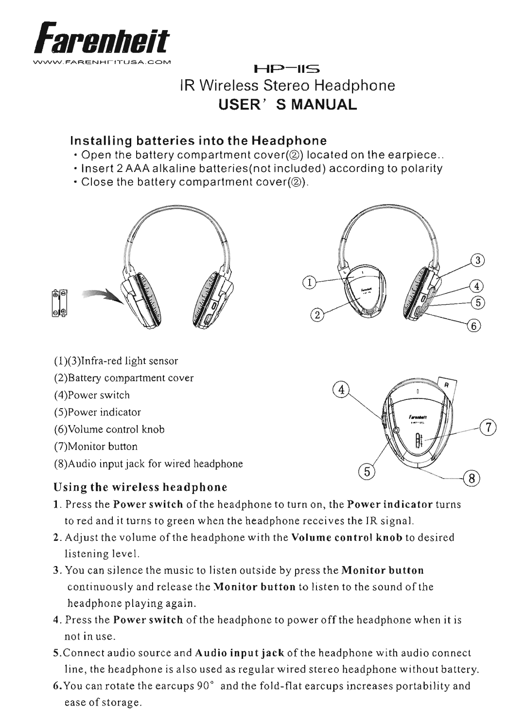 Farenheit Technologies HP-115 manual 