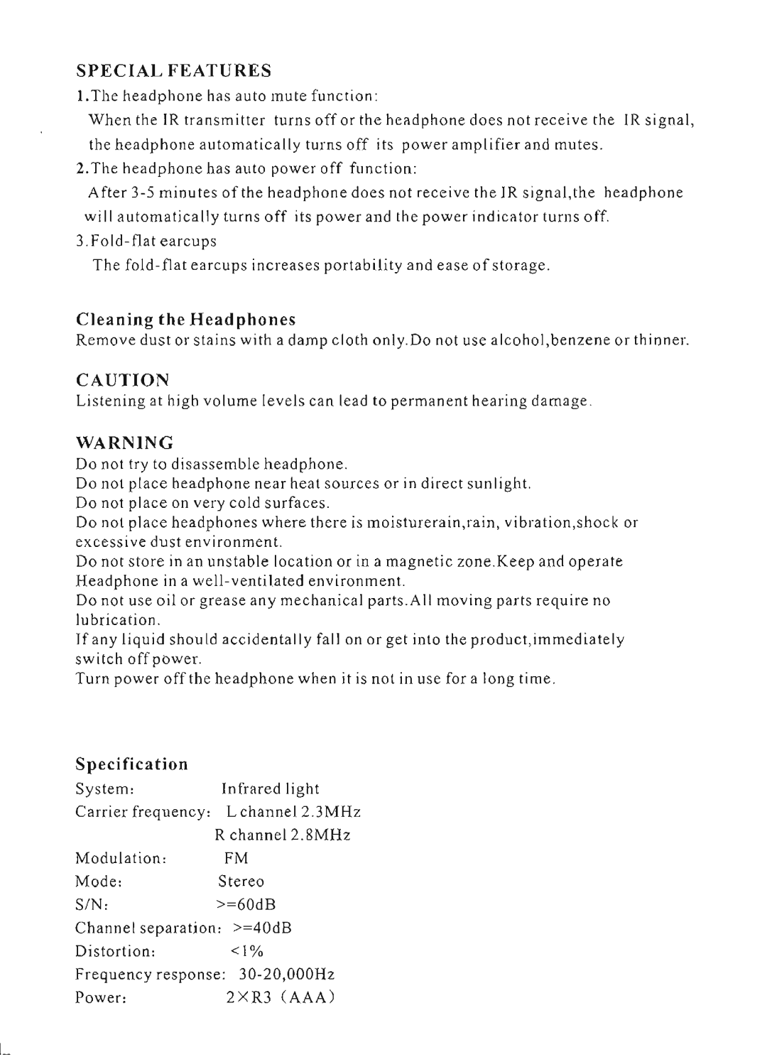 Farenheit Technologies HP-115 manual 